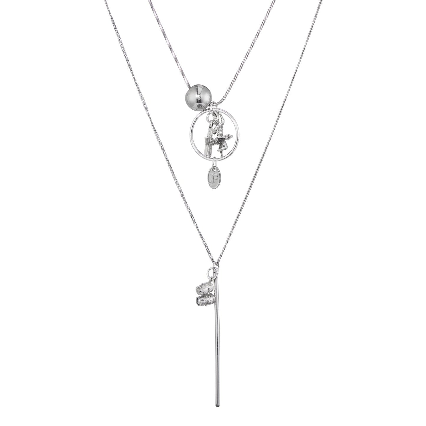 Star Dancer Double Chain Necklace, stylish layered jewelry