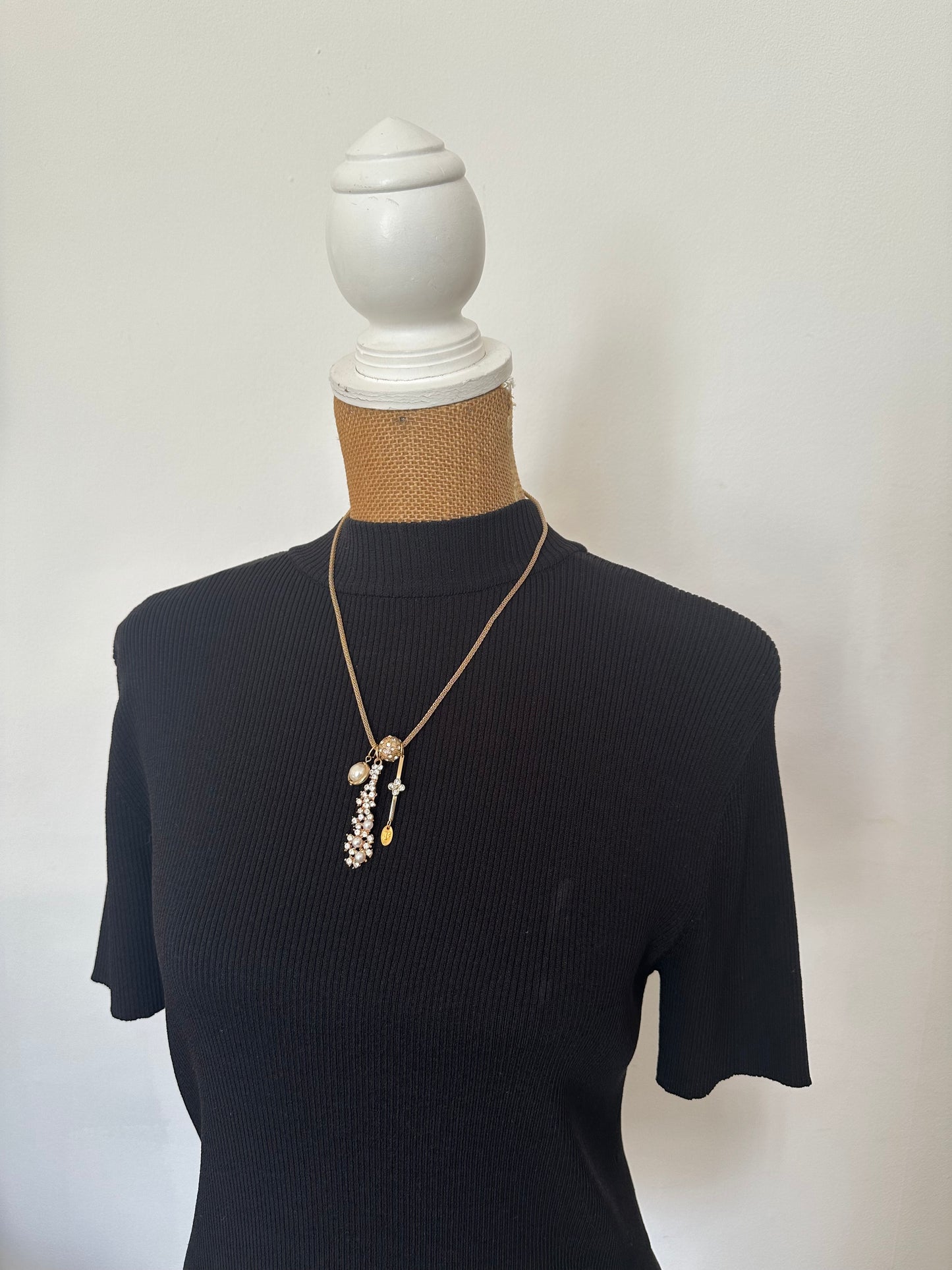 Golden Balls Vintage Charm Necklace