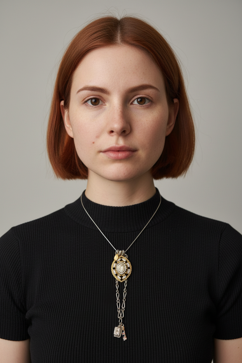 Hide and Squeaks Vintage Charm Necklace