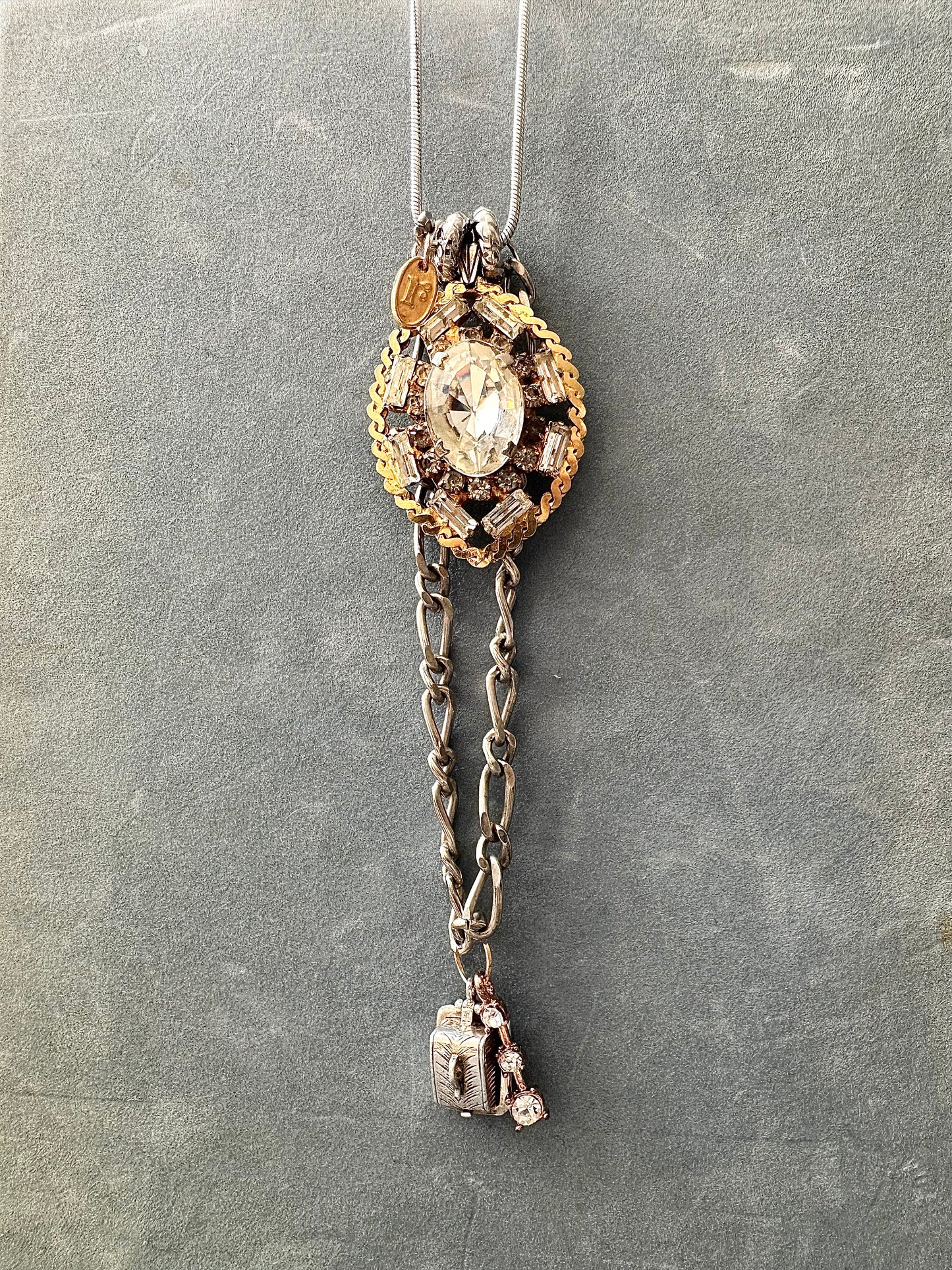 Hide and Squeaks Vintage Charm Necklace