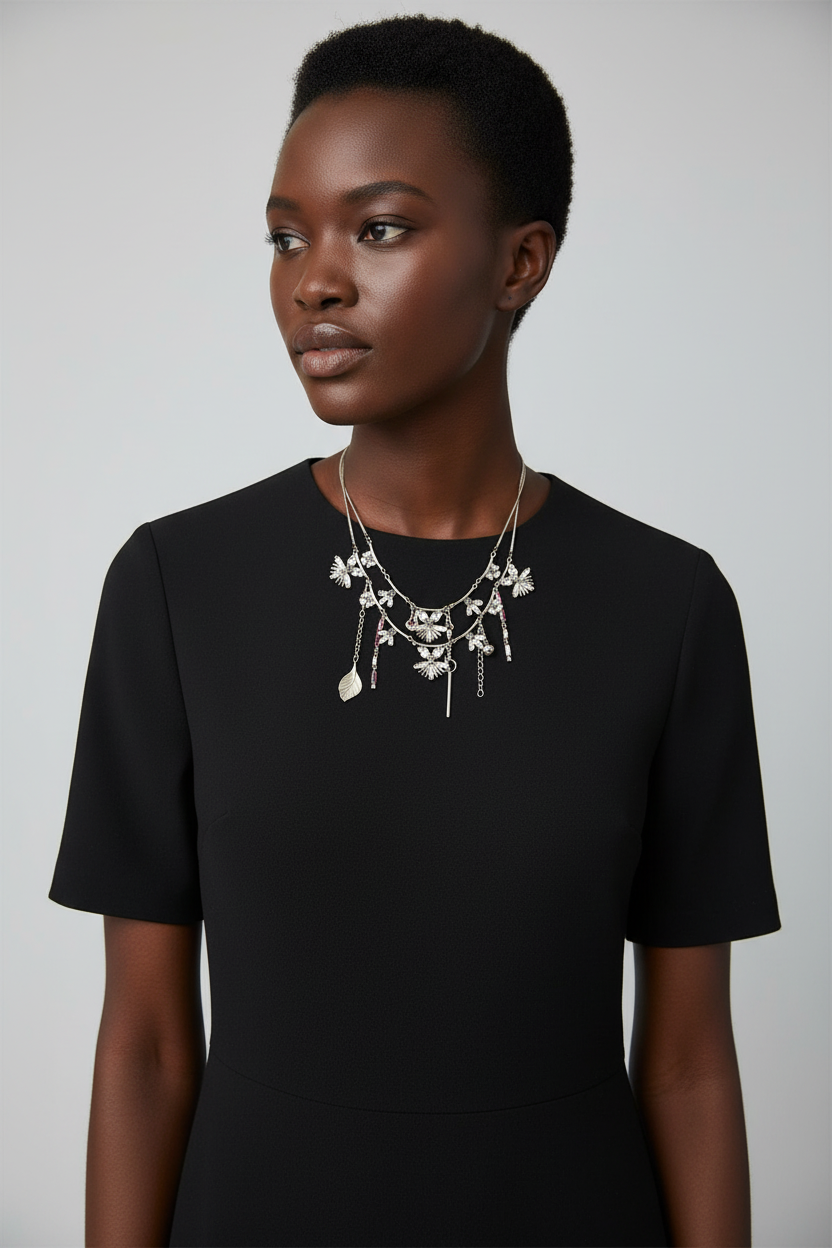 Vintage Dangle Cluster Necklace
