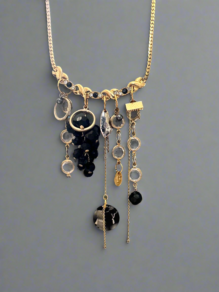 Eyes on Black Cluster Charm Necklace