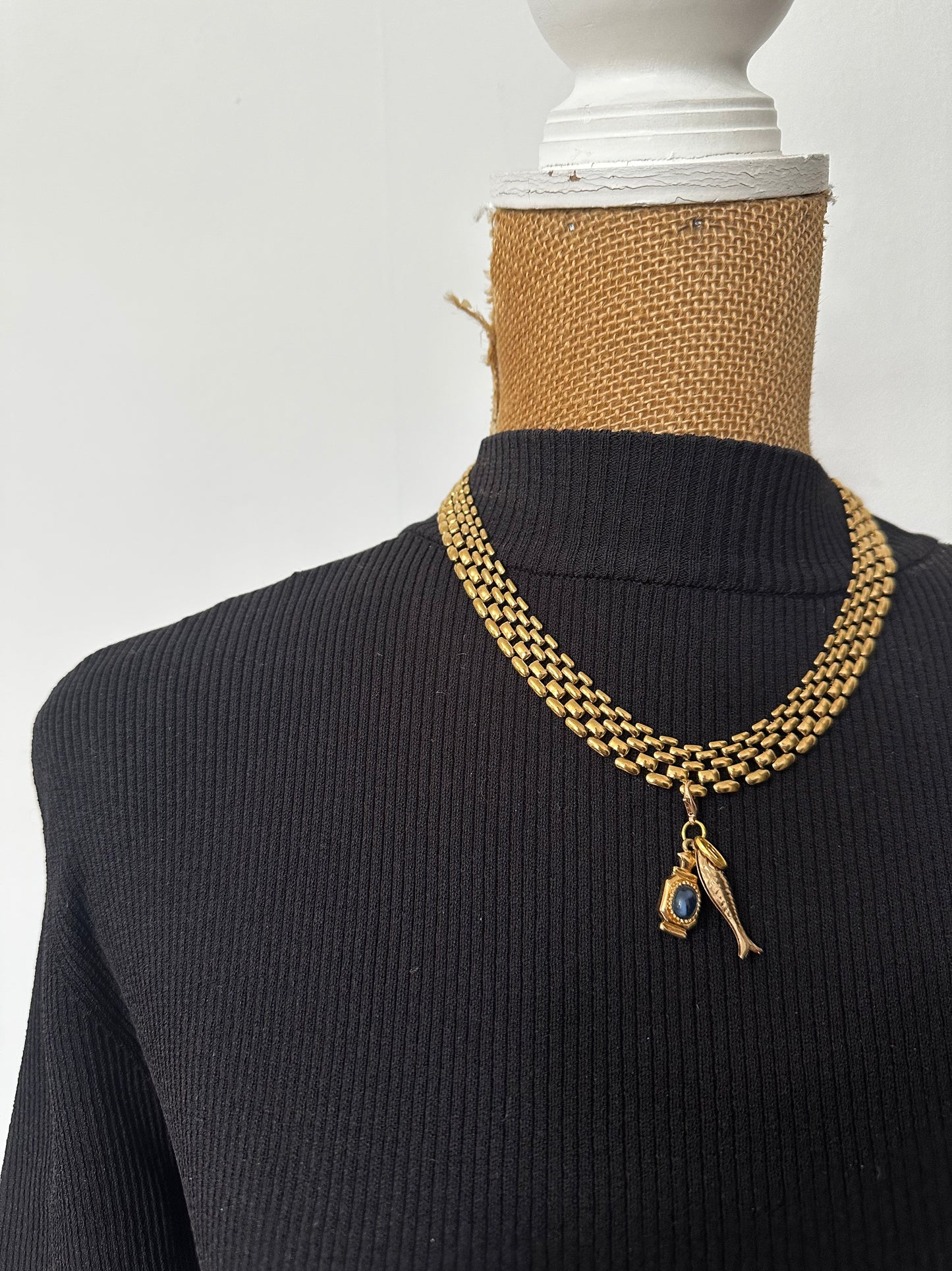 Little Fishy Vintage Charm Necklace