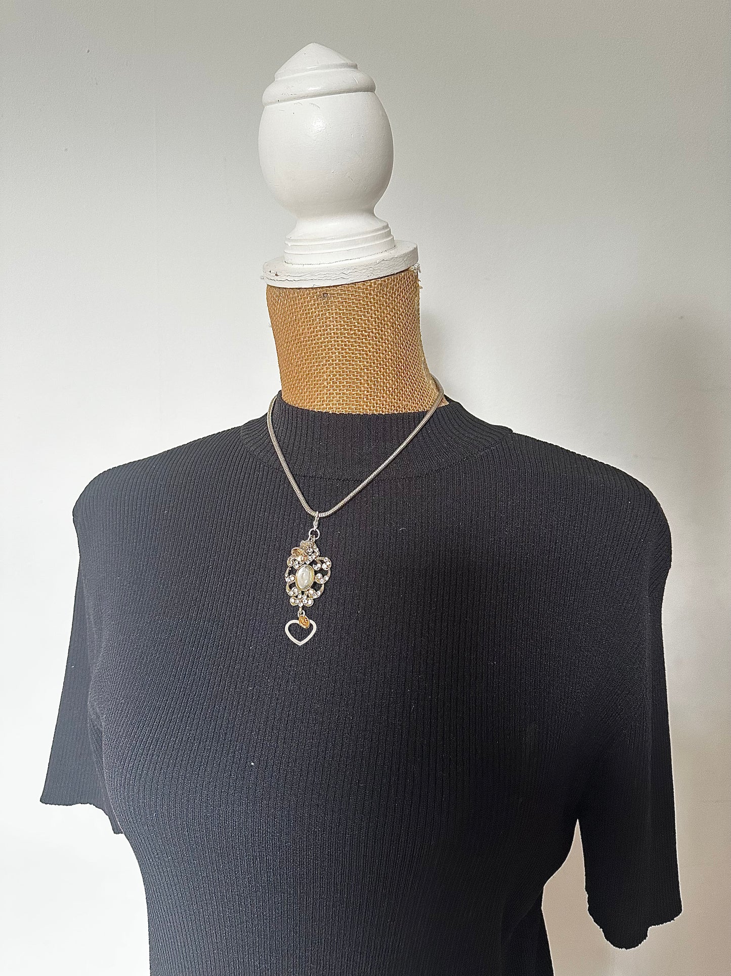 Golden Silver Belle Vintage Charm Necklace