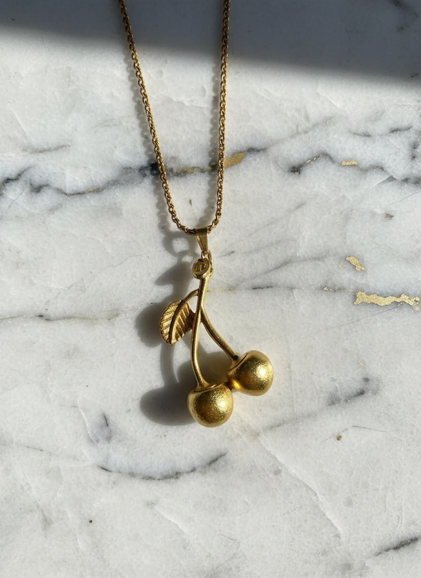 Cherry Five Cherry Pendant Necklace