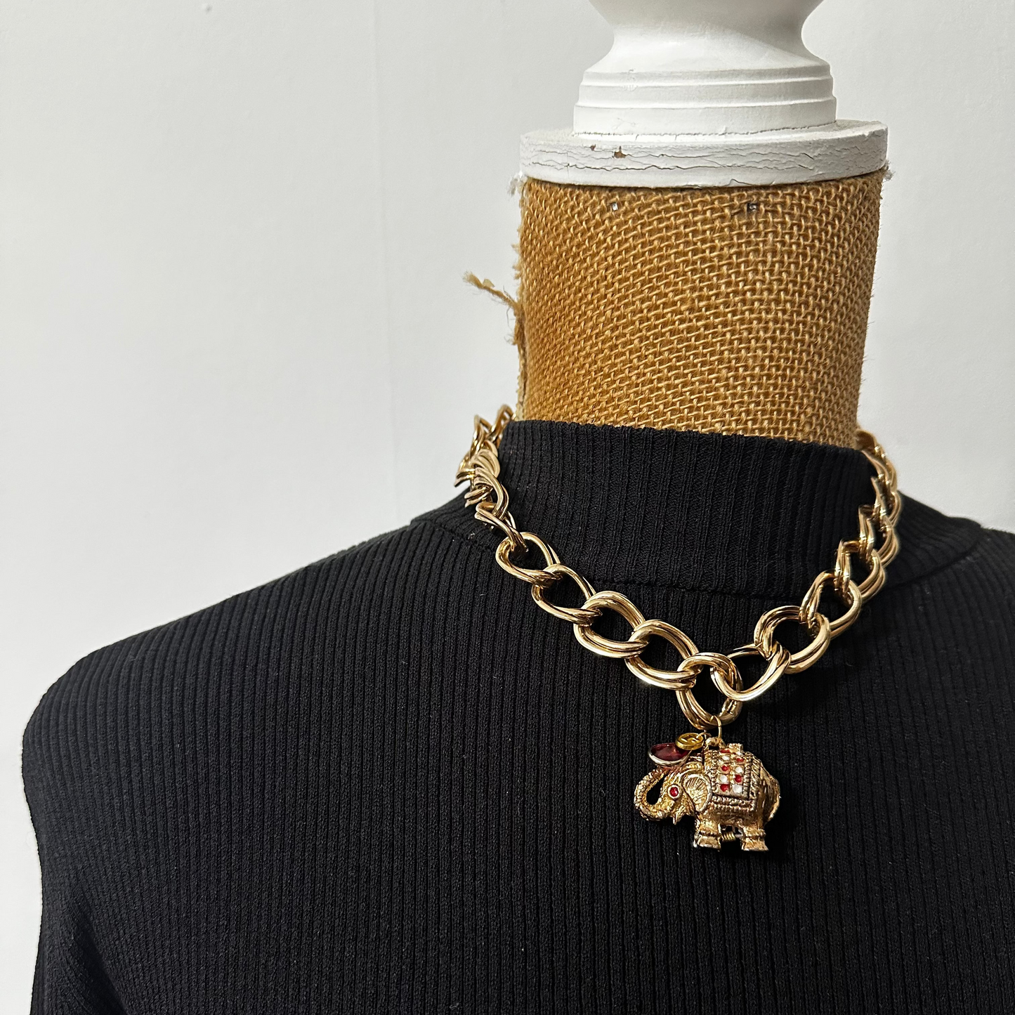 Chunky Trunky Vintage Charm Necklace