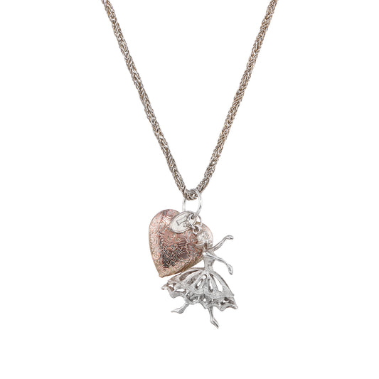 Dancing Queen of Hearts Necklace, playful heart charm necklace