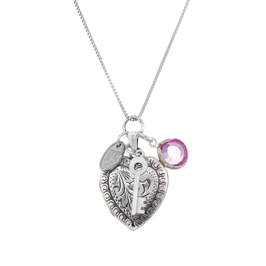 Love Locked Necklace, heart-shaped pendant jewelry gift