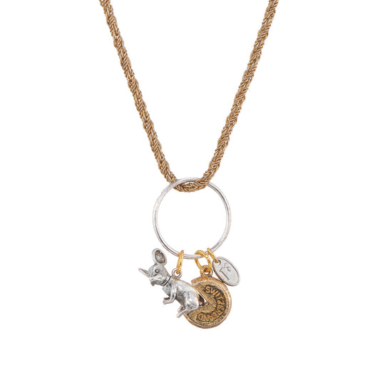 Slice and Mice Charm Necklace, quirky playful jewelry