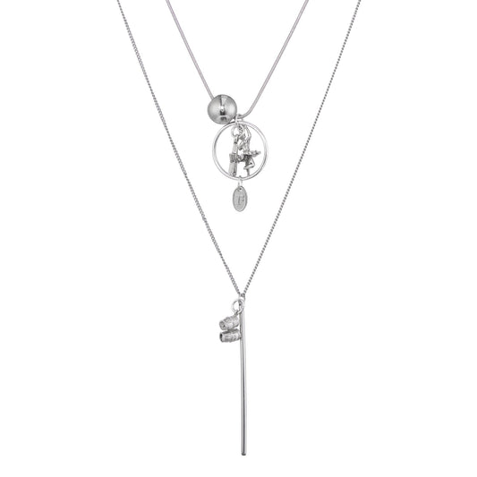 Star Dancer Double Chain Necklace, stylish layered jewelry