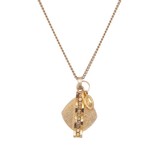 So Golden Charm Necklace, chic gold-tone charm necklace