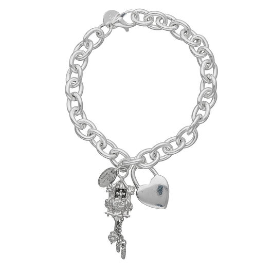 Time for Love Charm Bracelet, romantic gift charm bracelet