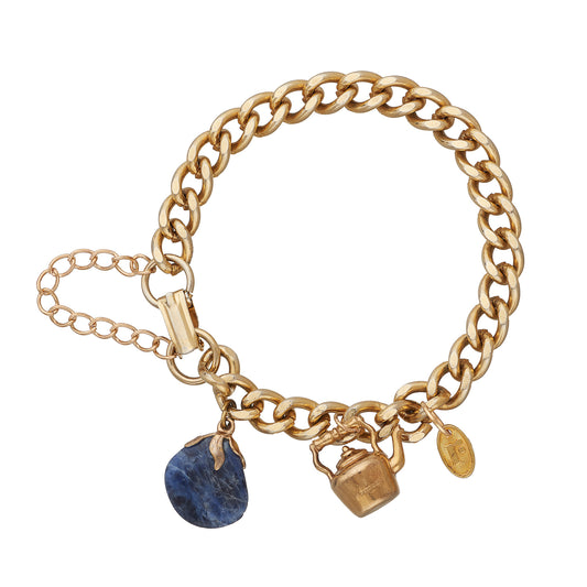 Pot, Kettle, Blue Charm Bracelet, fun and quirky bracelet