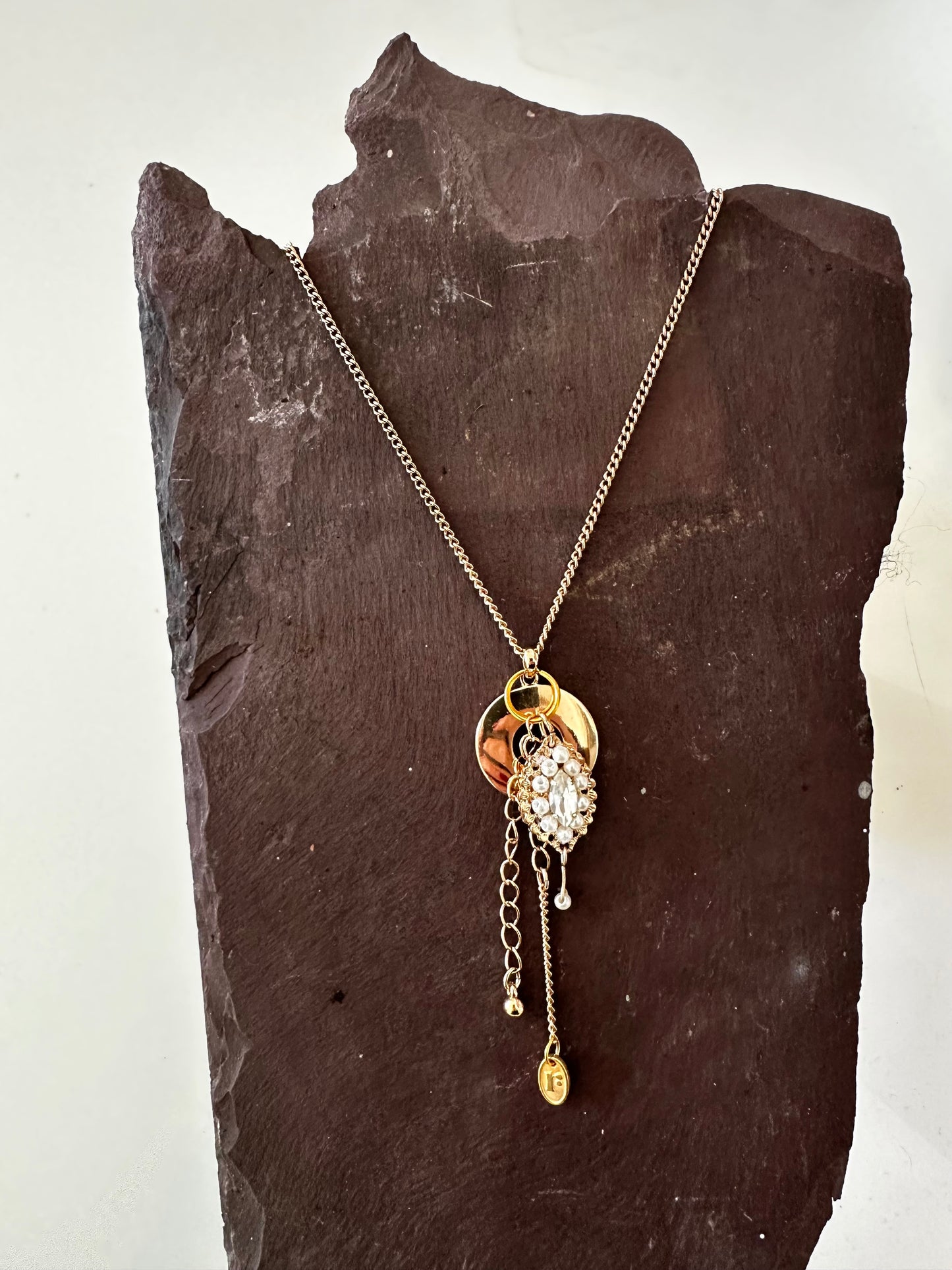 Diamonds and Pearls Charm Necklace