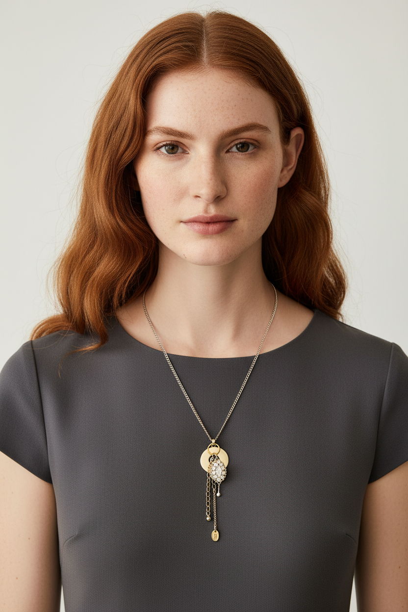 Diamonds and Pearls Charm Necklace