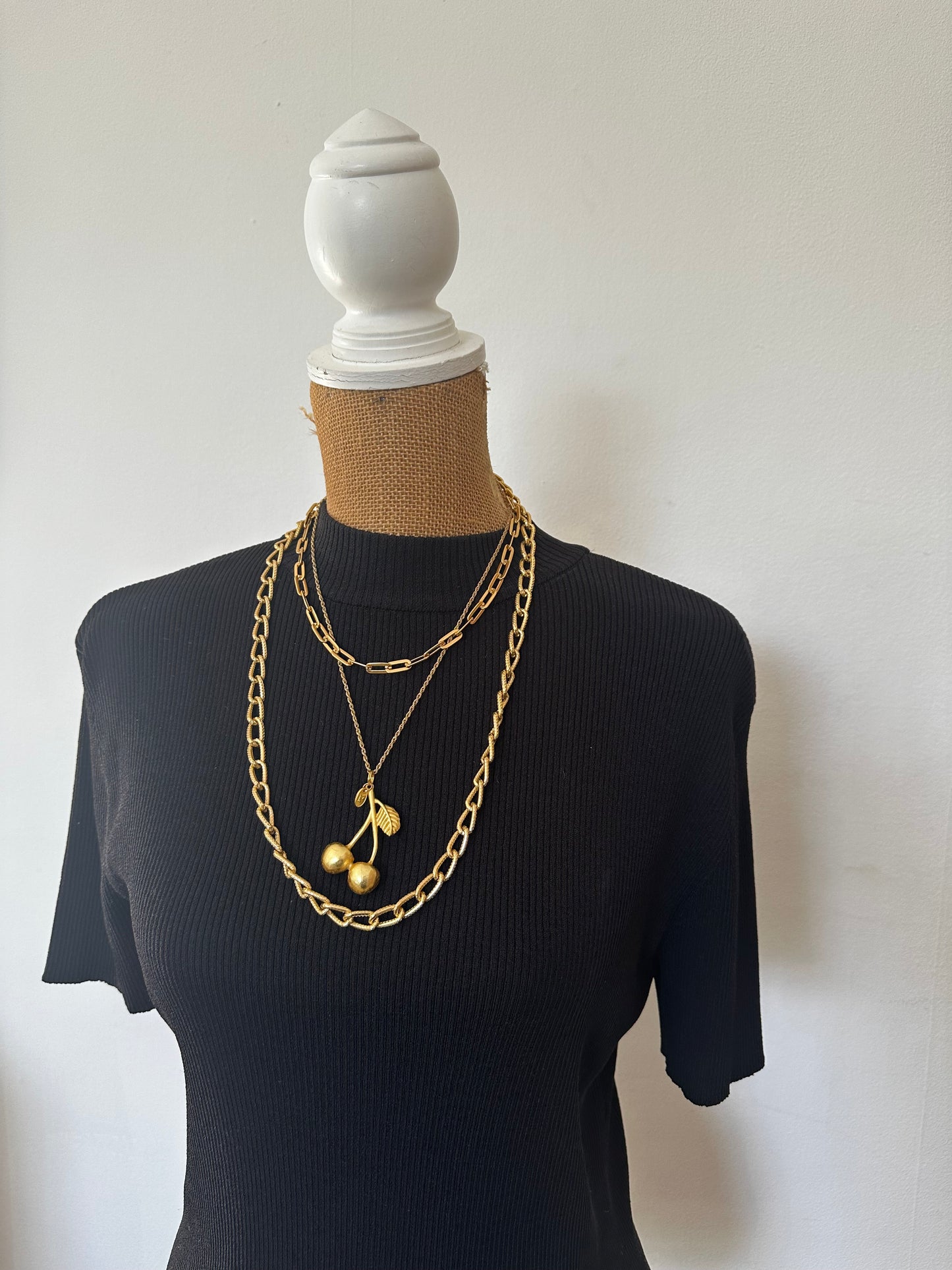 Cherry Ten Vintage Necklace with Cherry Pendant