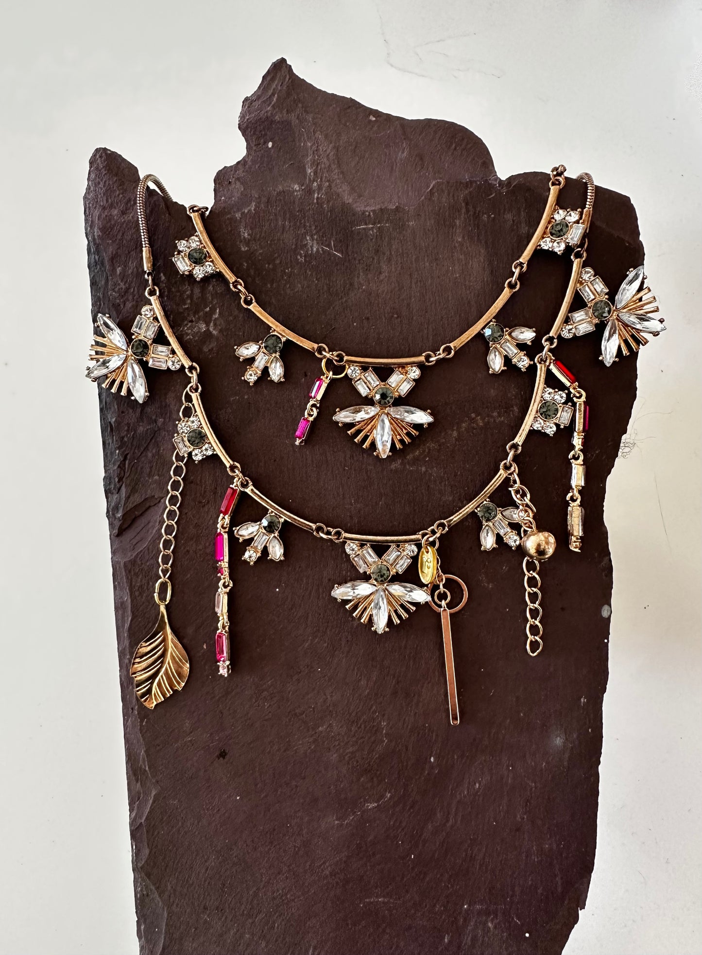 Vintage Dangle Cluster Necklace