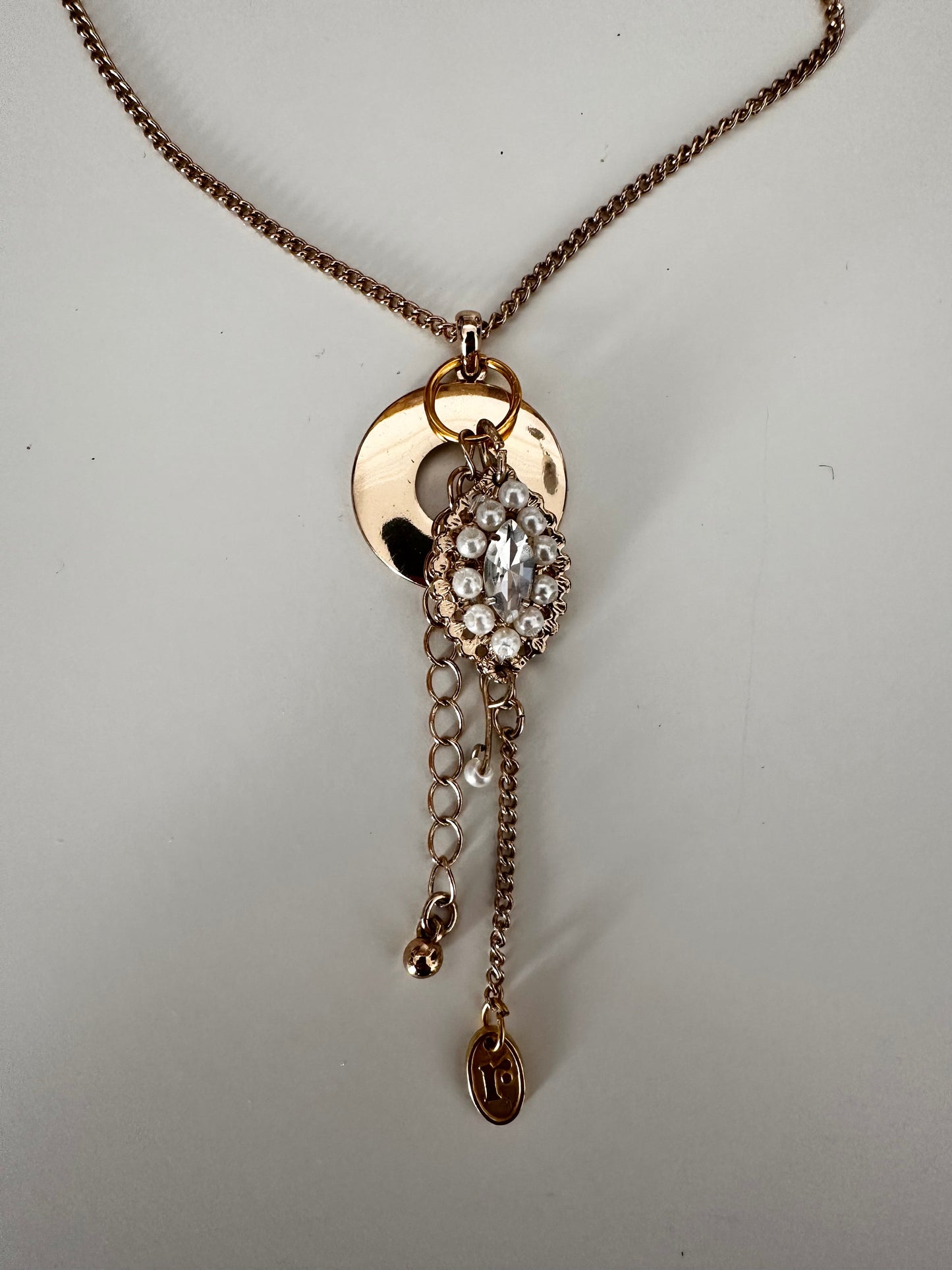 Diamonds and Pearls Charm Necklace