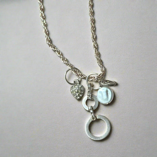 Circle of Love Charm Necklace, romantic heart jewelry