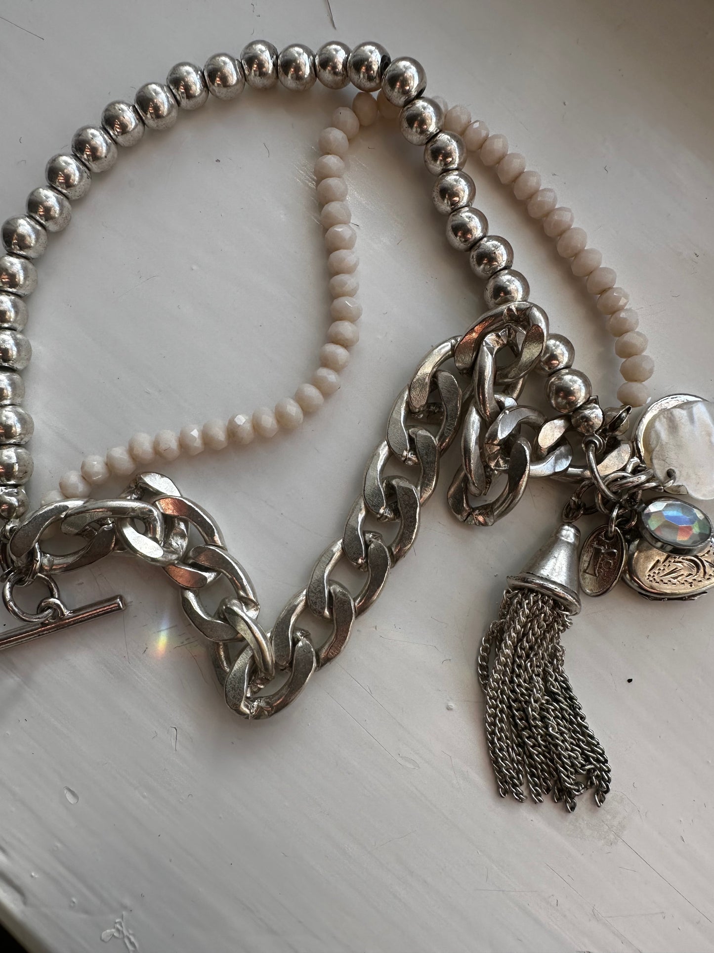 Love and Chains Vintage Charm Bracelet