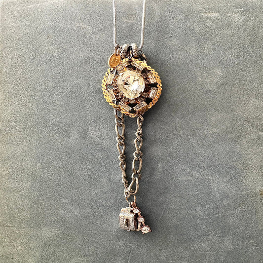 Hide and Squeaks Vintage Charm Necklace vintage necklace by Regilt