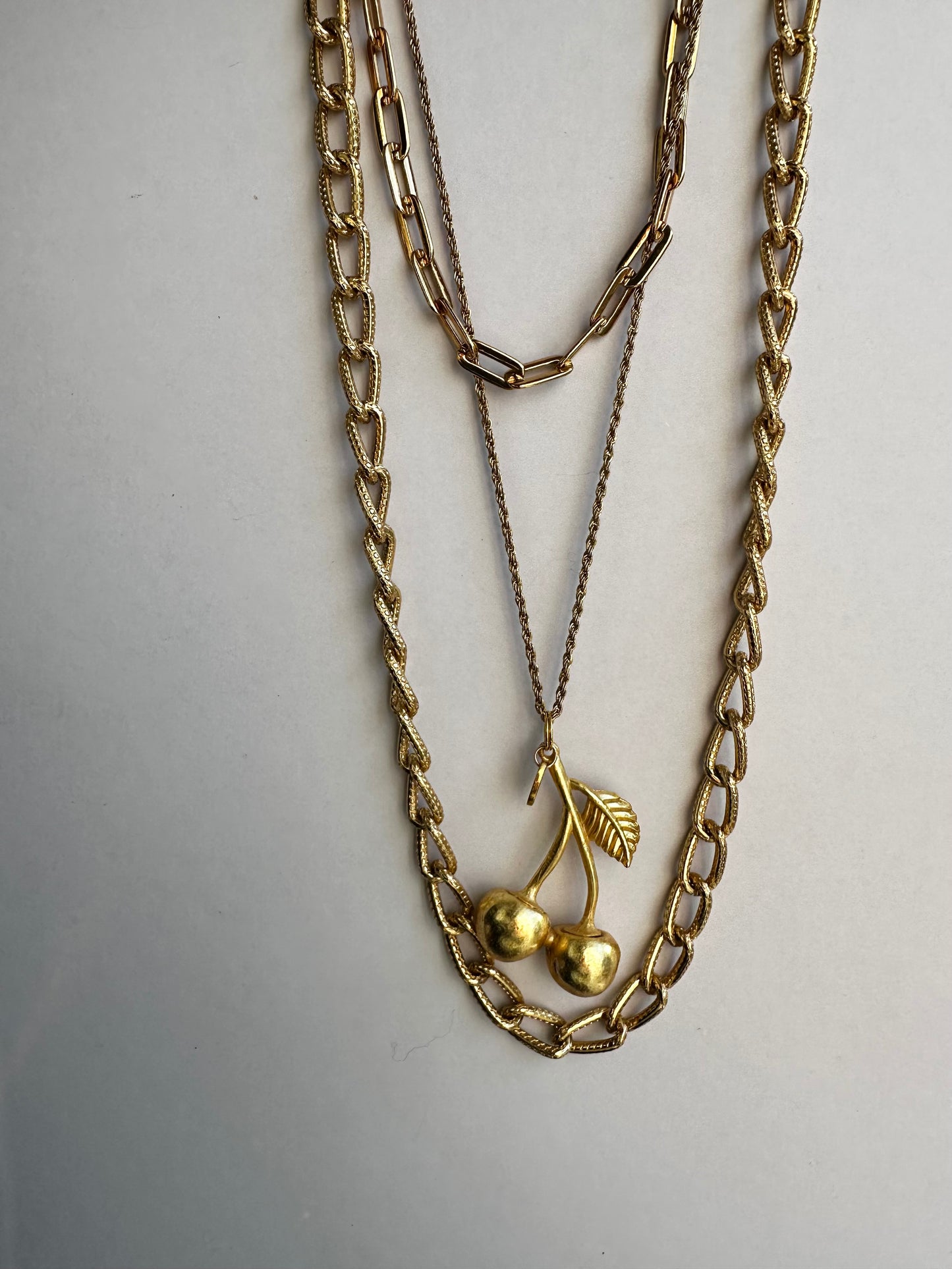 Cherry Ten Vintage Necklace with Cherry Pendant