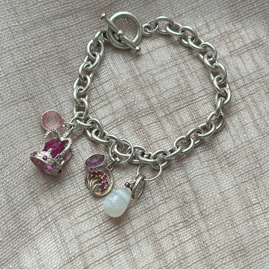 My Treasure My Queen Charm Bracelet, regal charm bracelet for gifting