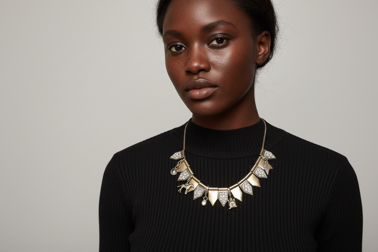 Flagged Cluster Charm Necklace
