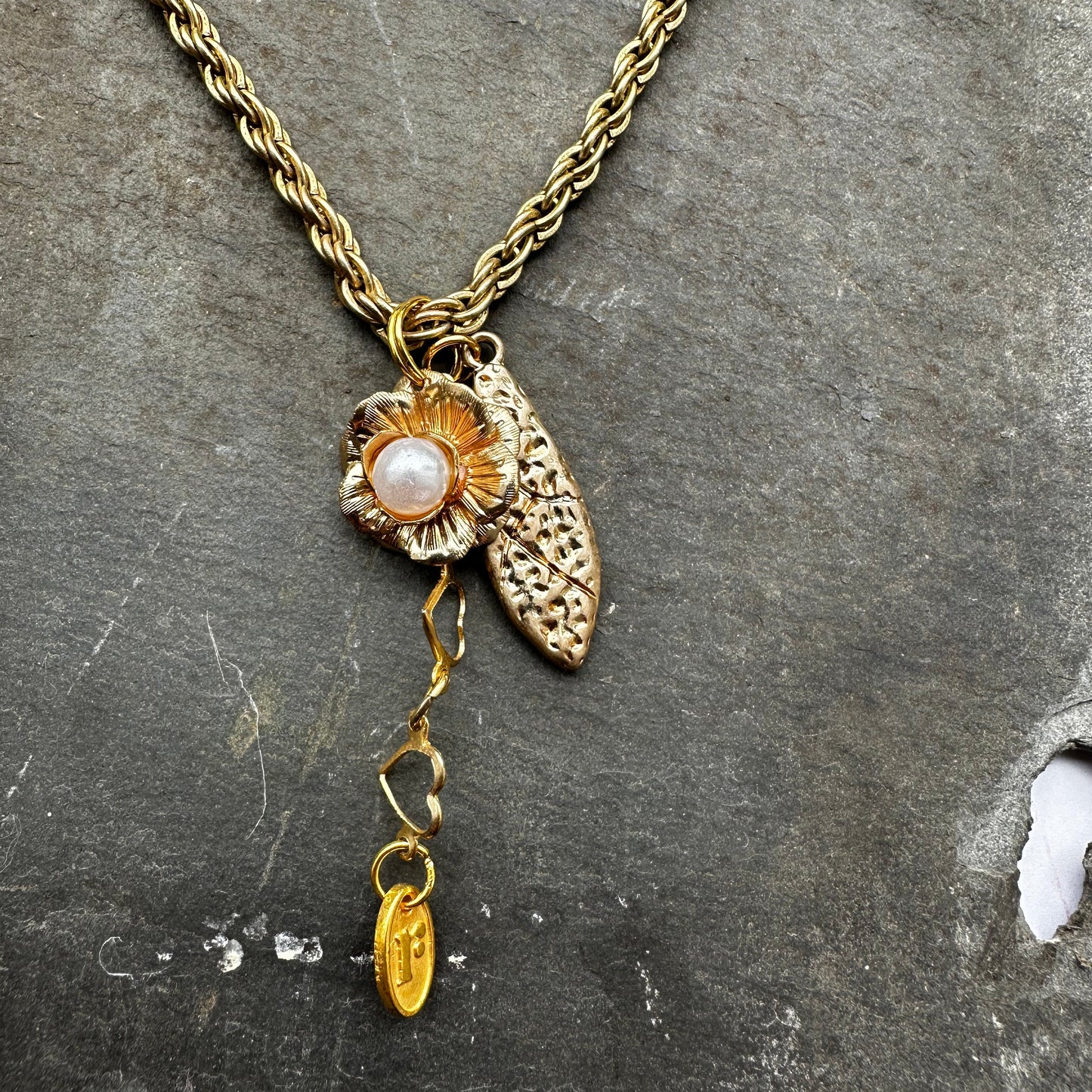 Sweet Petal Upcycled Charm Necklace