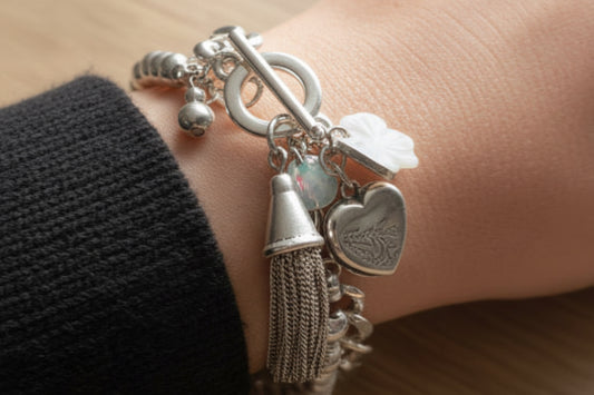 Love and Chains Vintage Charm Bracelet