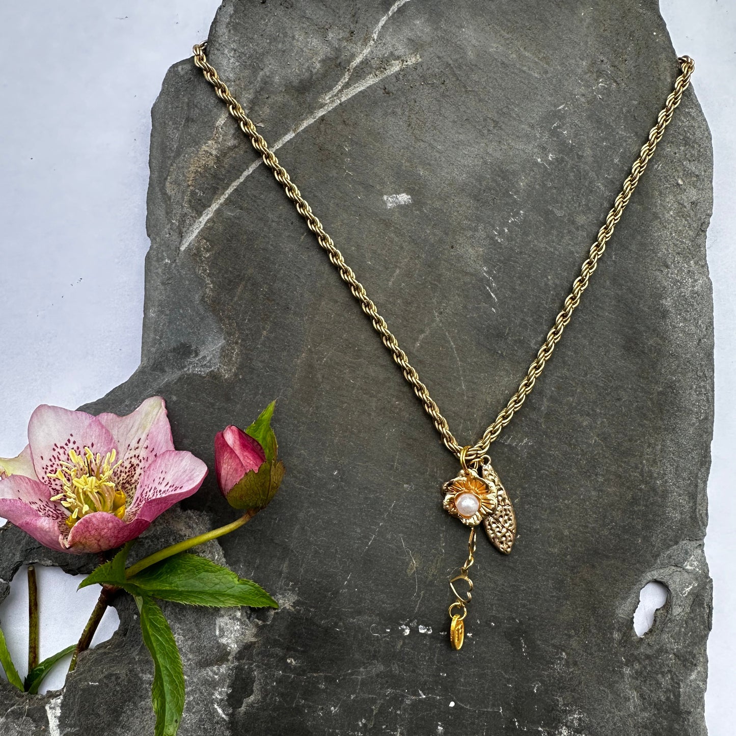 Sweet Petal Upcycled Charm Necklace
