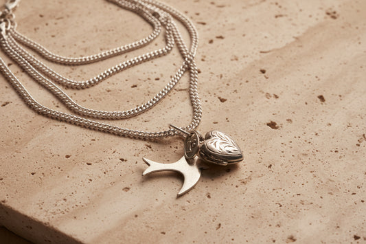 Love Birds Upcycled Vintage Charm Necklace