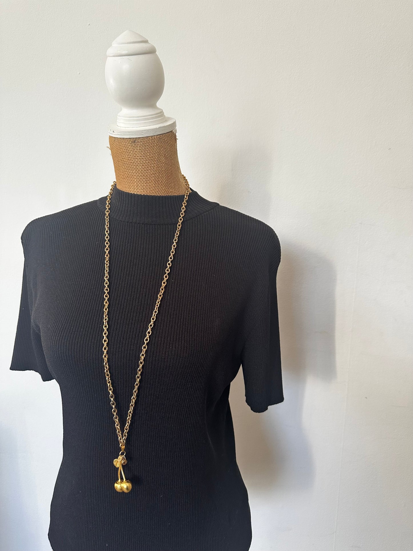 Cherry Four Vintage Necklace with Cherry Charm