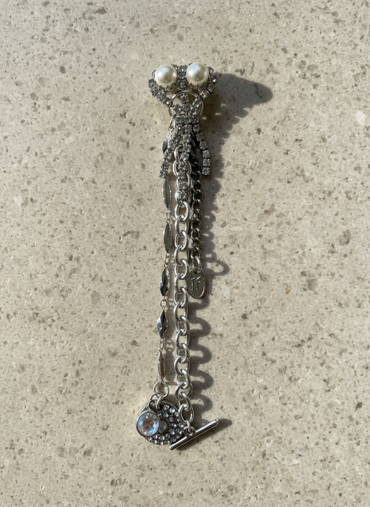 Diamanté Drop Charm Brooch