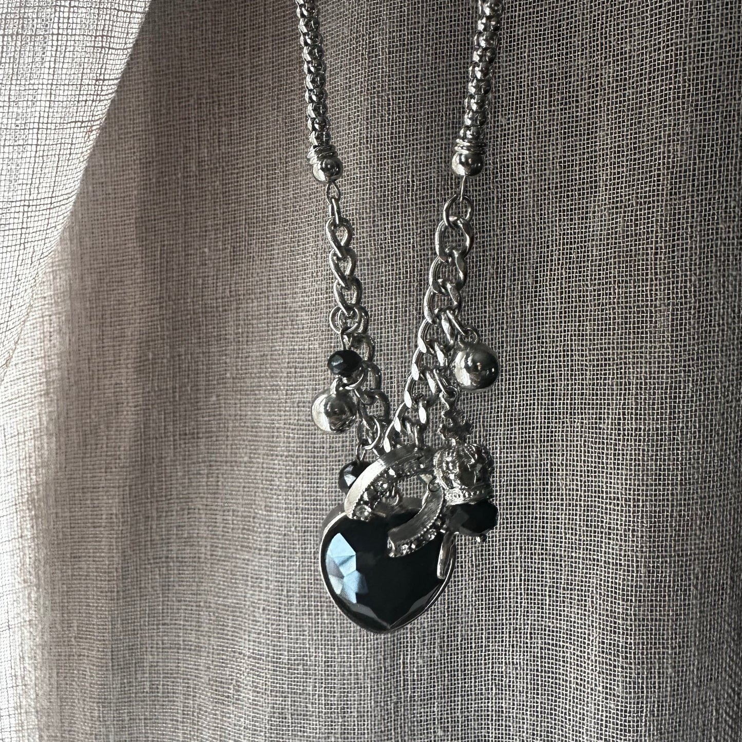 My Love, My Queen Upcycled Vintage Charm Necklace