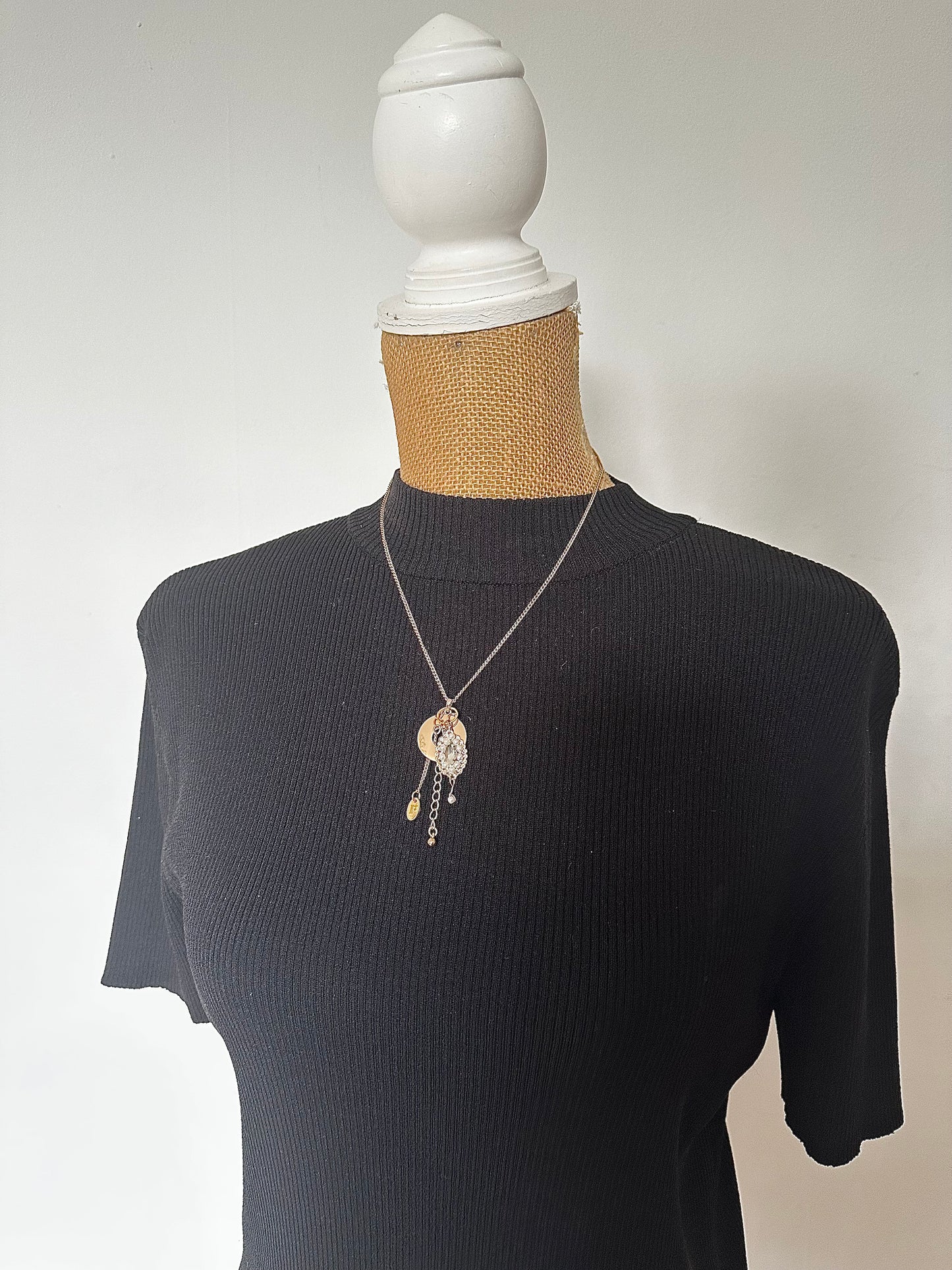 Diamonds and Pearls Charm Necklace