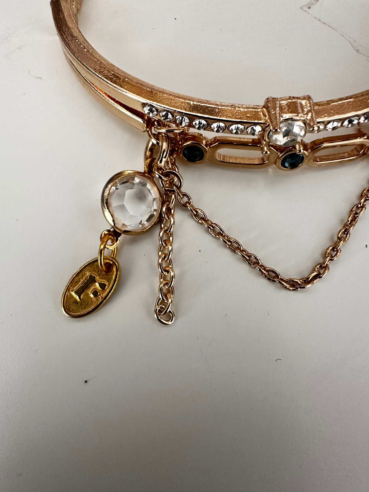 Layered Drop Diamanté Bangle