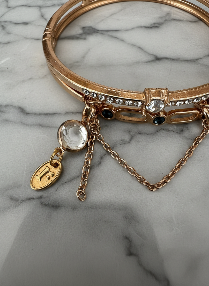 Layered Drop Diamanté Bangle