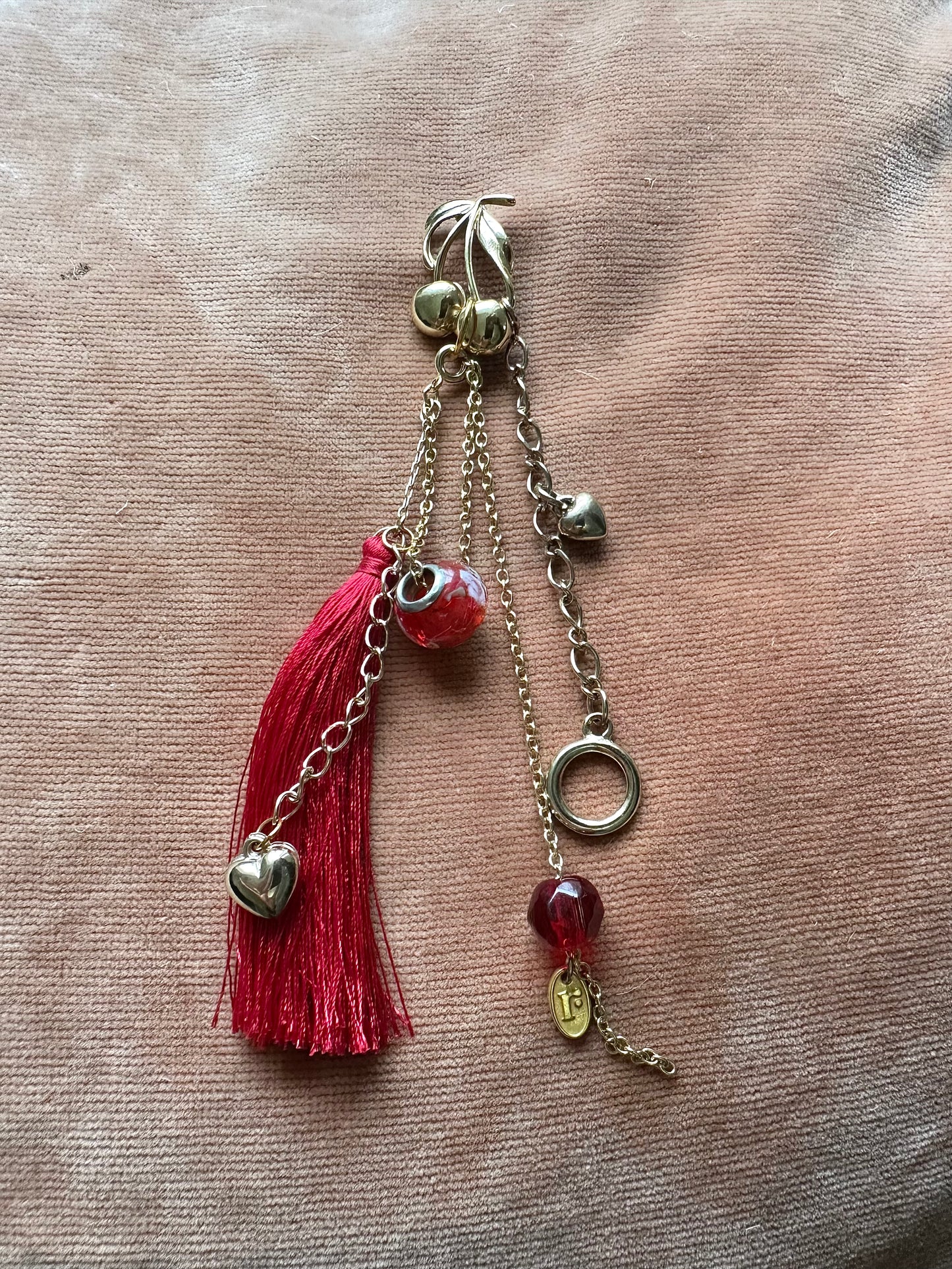 Tassel Cherry Charm Brooch