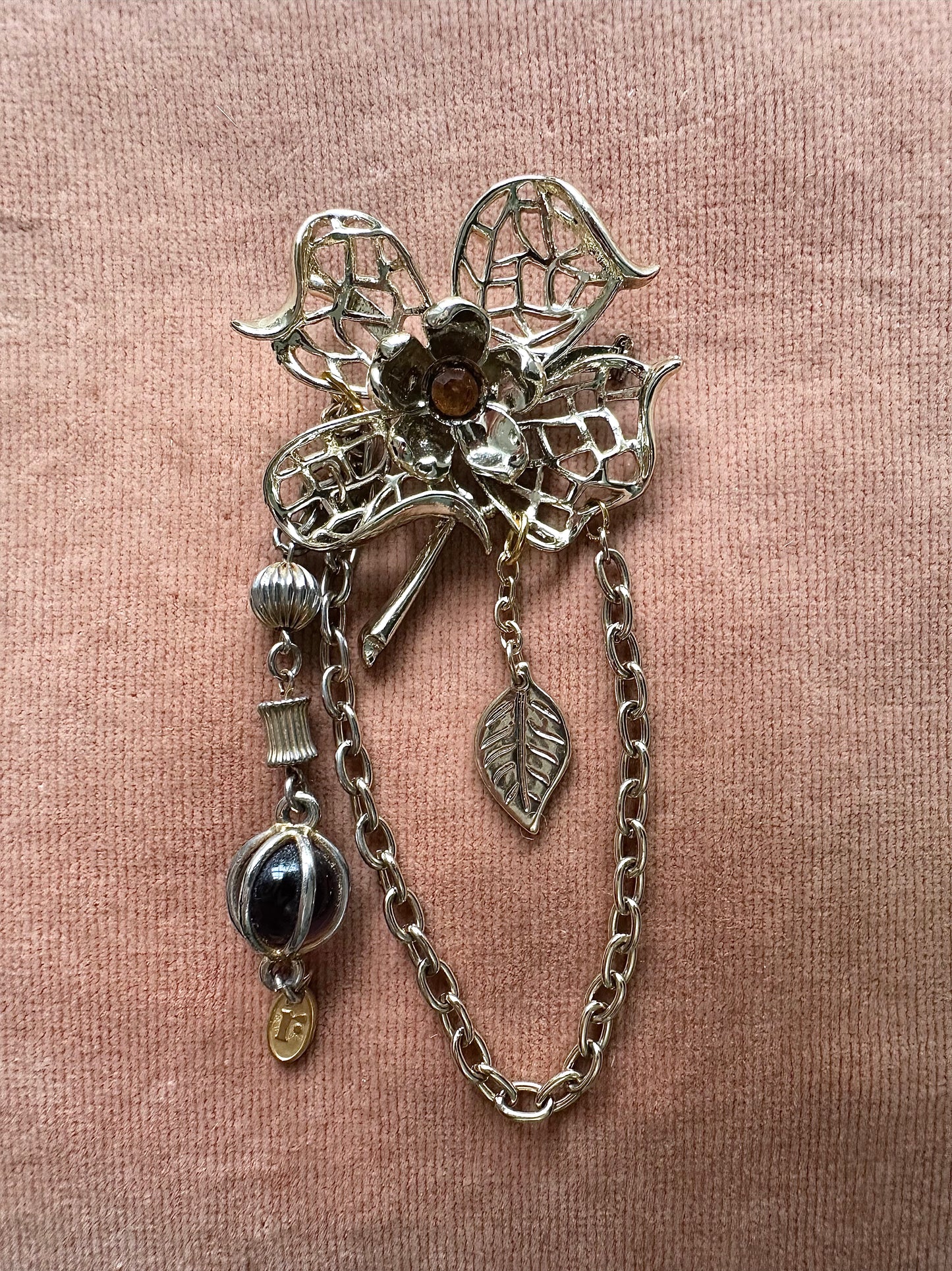 Lattice Flower Charm Brooch