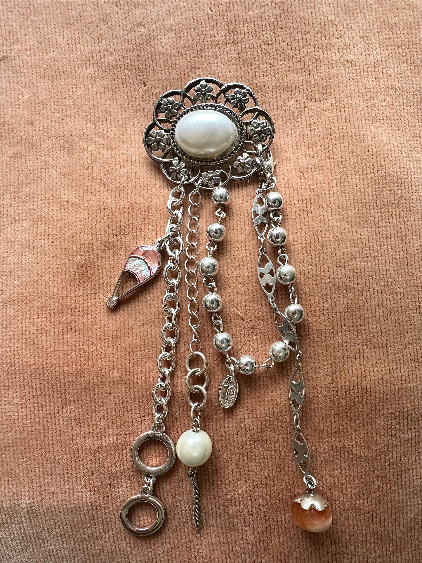 Flower Petal Charm Brooch