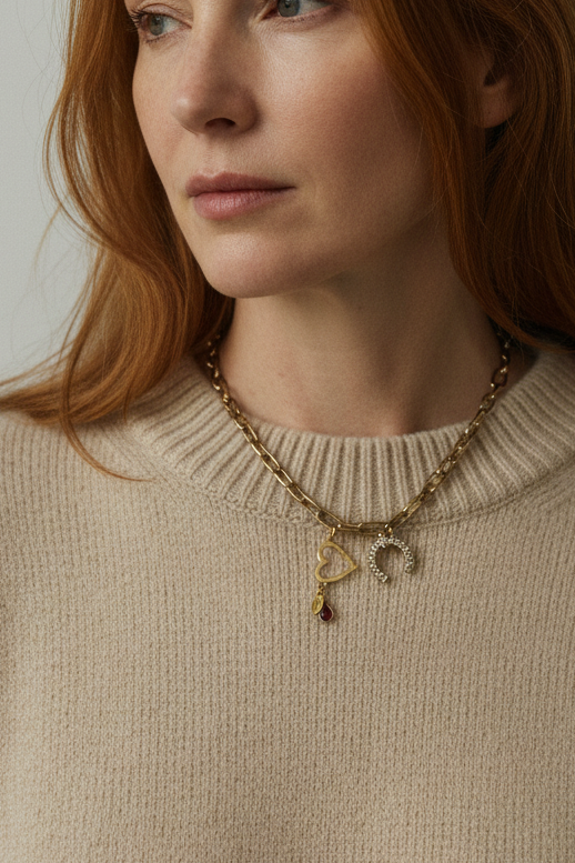 Love Linked Upcycled Charm Necklace