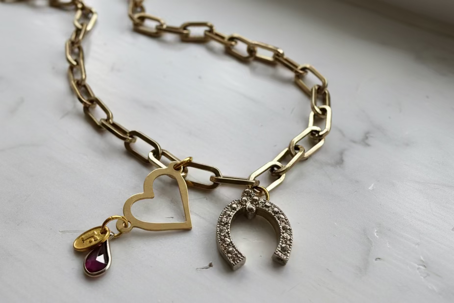 Love Linked Upcycled Charm Necklace