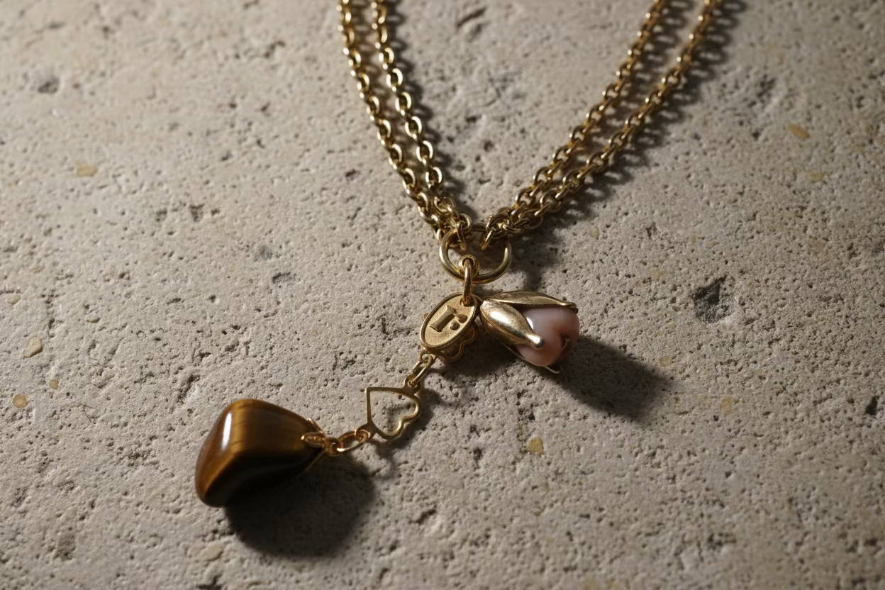 Love Wrapped Upcycled Vintage Charm Necklace