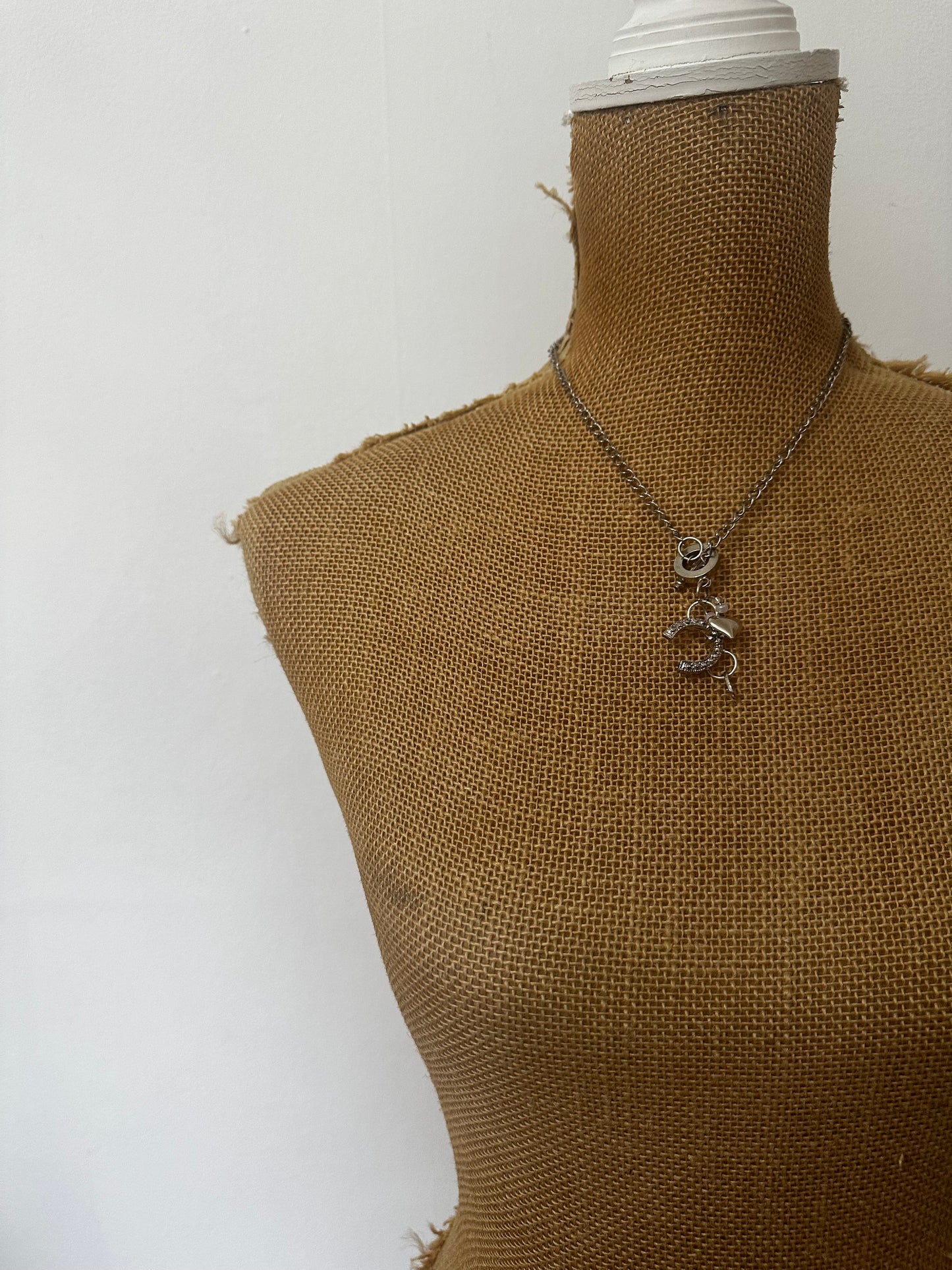 Lucky in Love Upcycled Vintage Charm Necklace