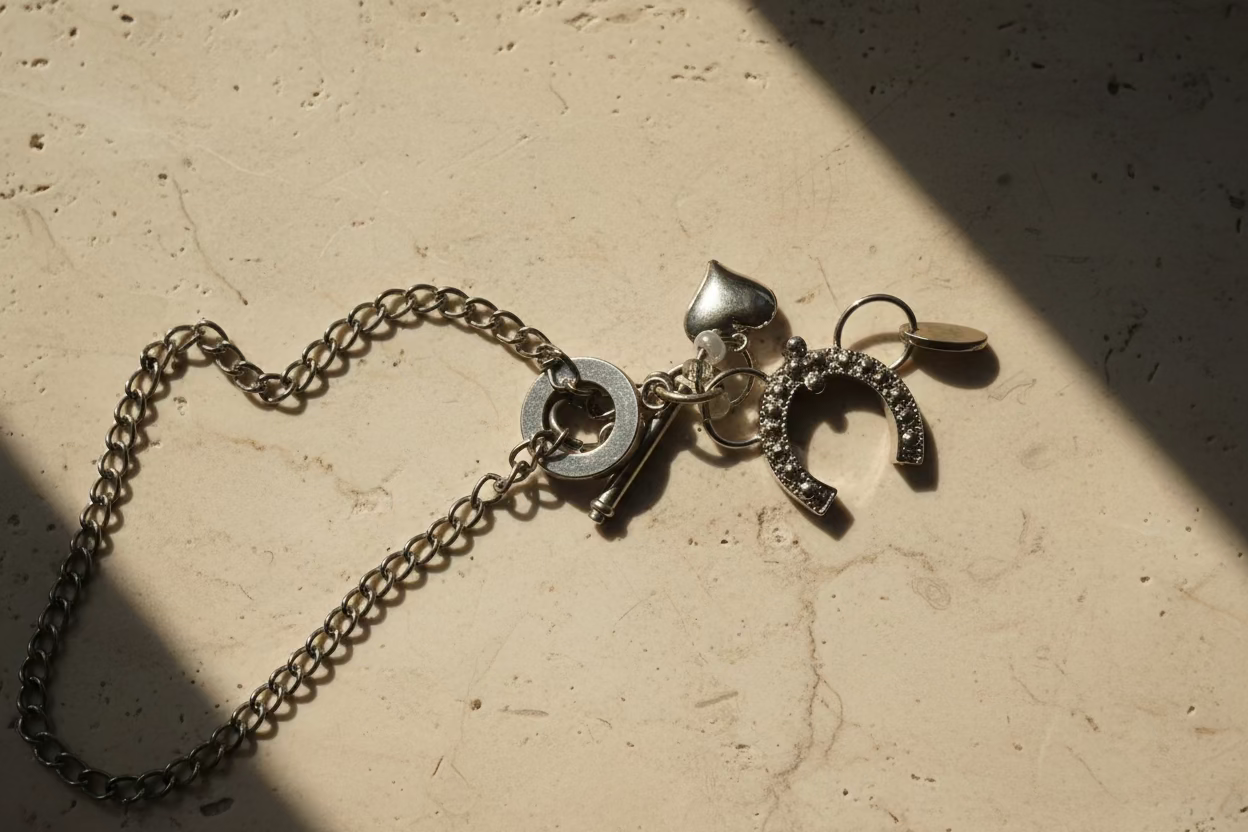 Lucky in Love Upcycled Vintage Charm Necklace