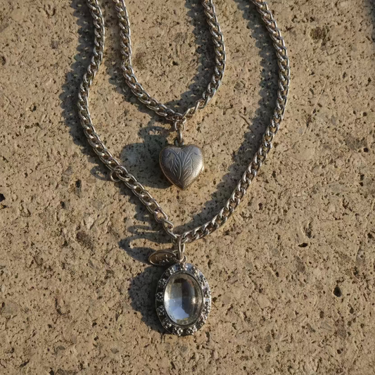 Love Locket Upcycled Charm Necklace