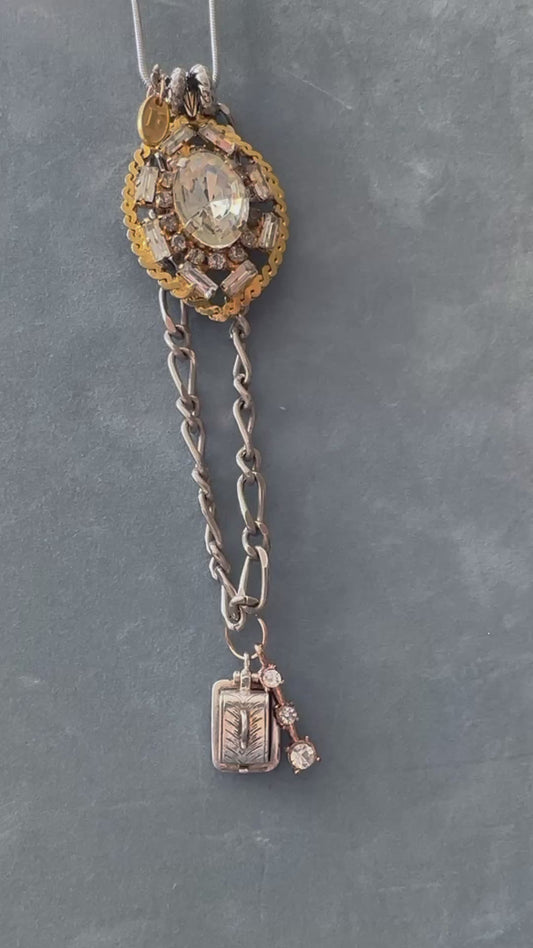 Hide and Squeaks Vintage Charm Necklace