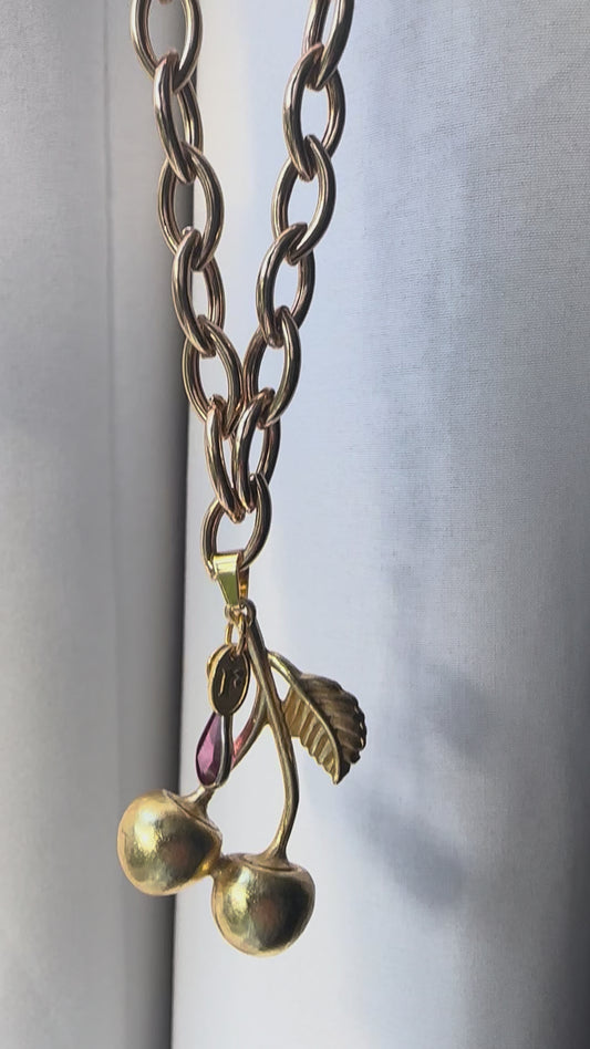 Cherry one Vintage Chain and Cherry Charm