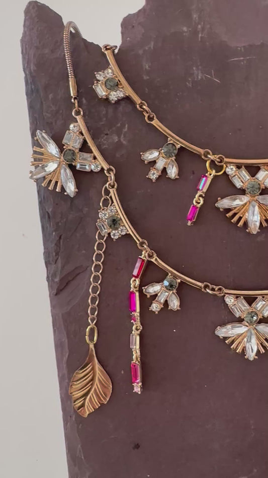 Vintage Dangle Cluster Necklace